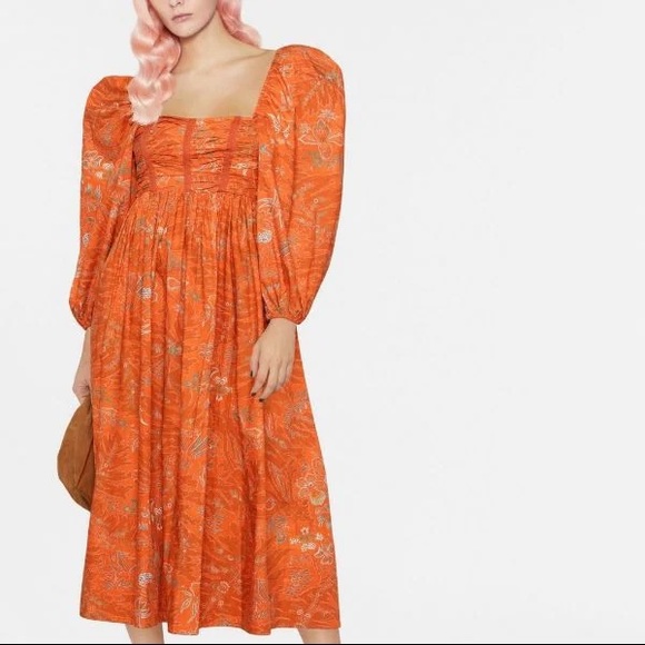 graphic-print square-neck midi dress - Picture 3 of 11